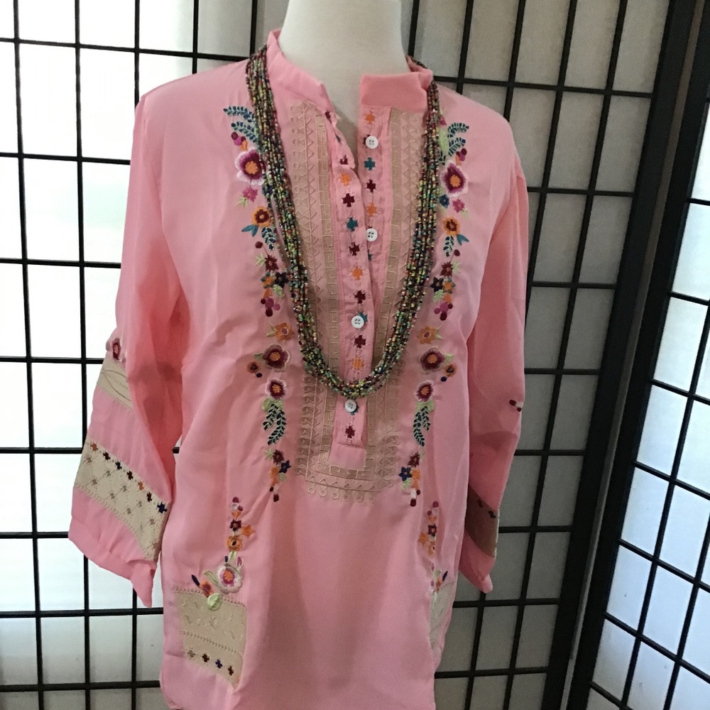 Button Design Casual Blouse. Size L
